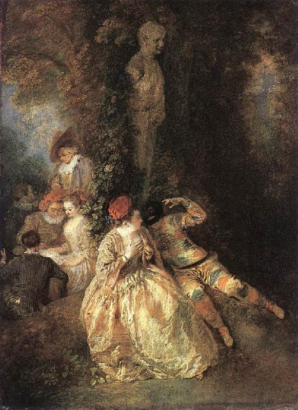 WATTEAU, Antoine Harlequin and Columbine oil painting picture